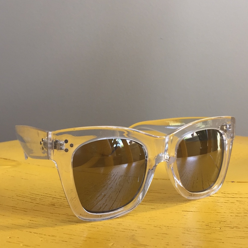 Anthropologie, clear framed sunglasses!